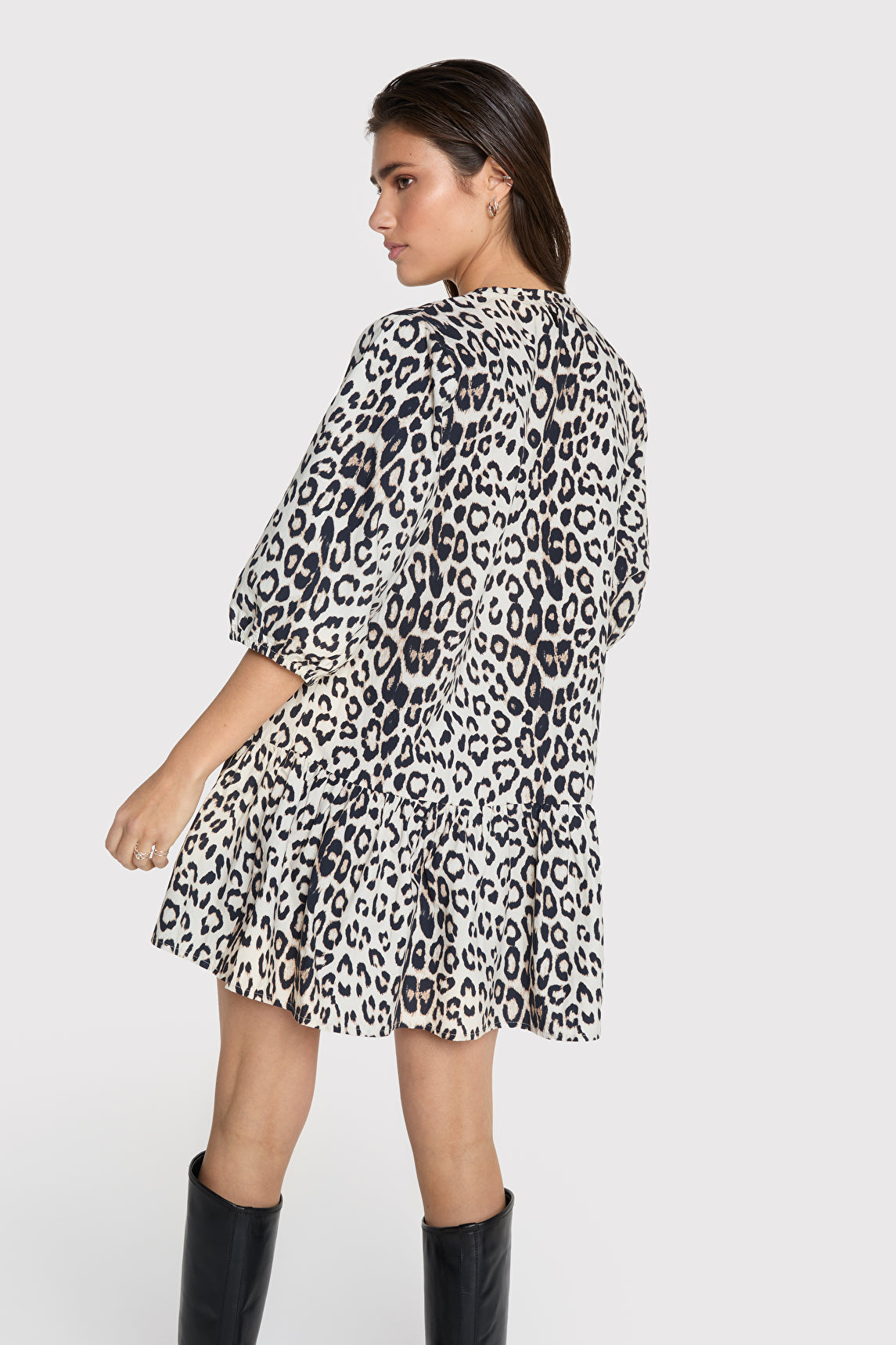 Alix the Label leopard crispy babydoll dress